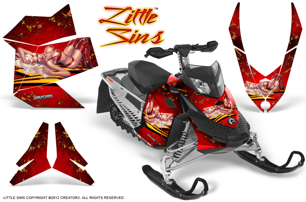 Skidoo REV XP Graphics Kit Little Sins Red